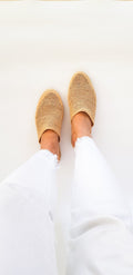 Raffia shoes handmade slippers summer mules shoes raphia flats babouch