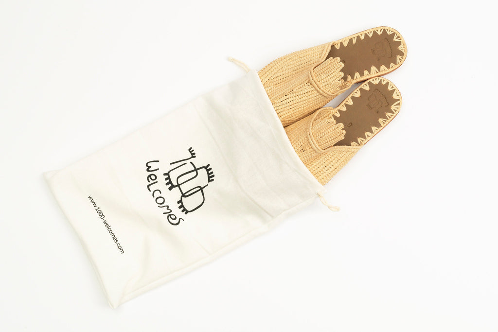 Handmade Raffia Slippers, Summer Woven Raffia Sandals, Natural Slip-On Shoes