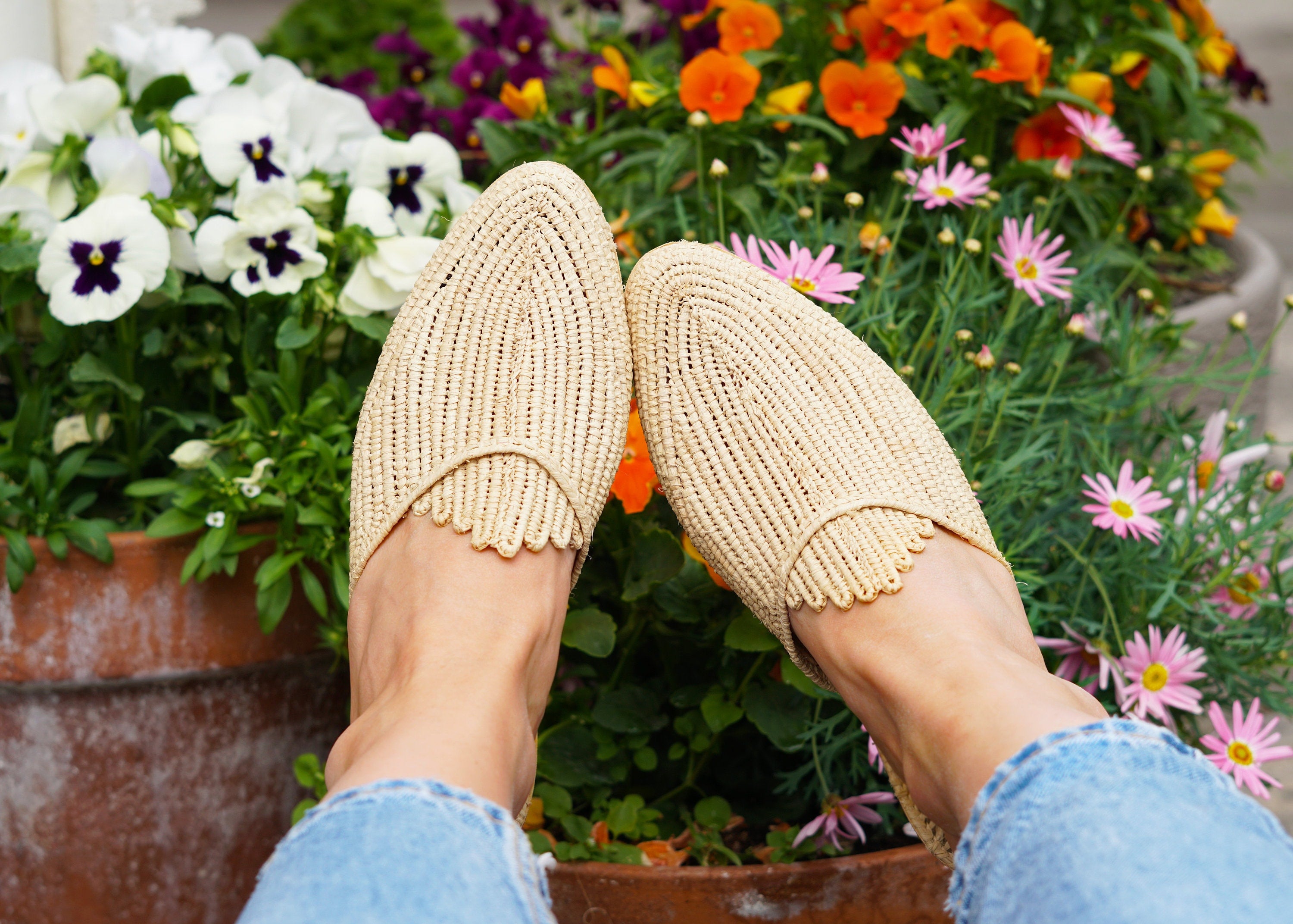 Handmade Raffia Sandals – Woven Straw Ballet Flats