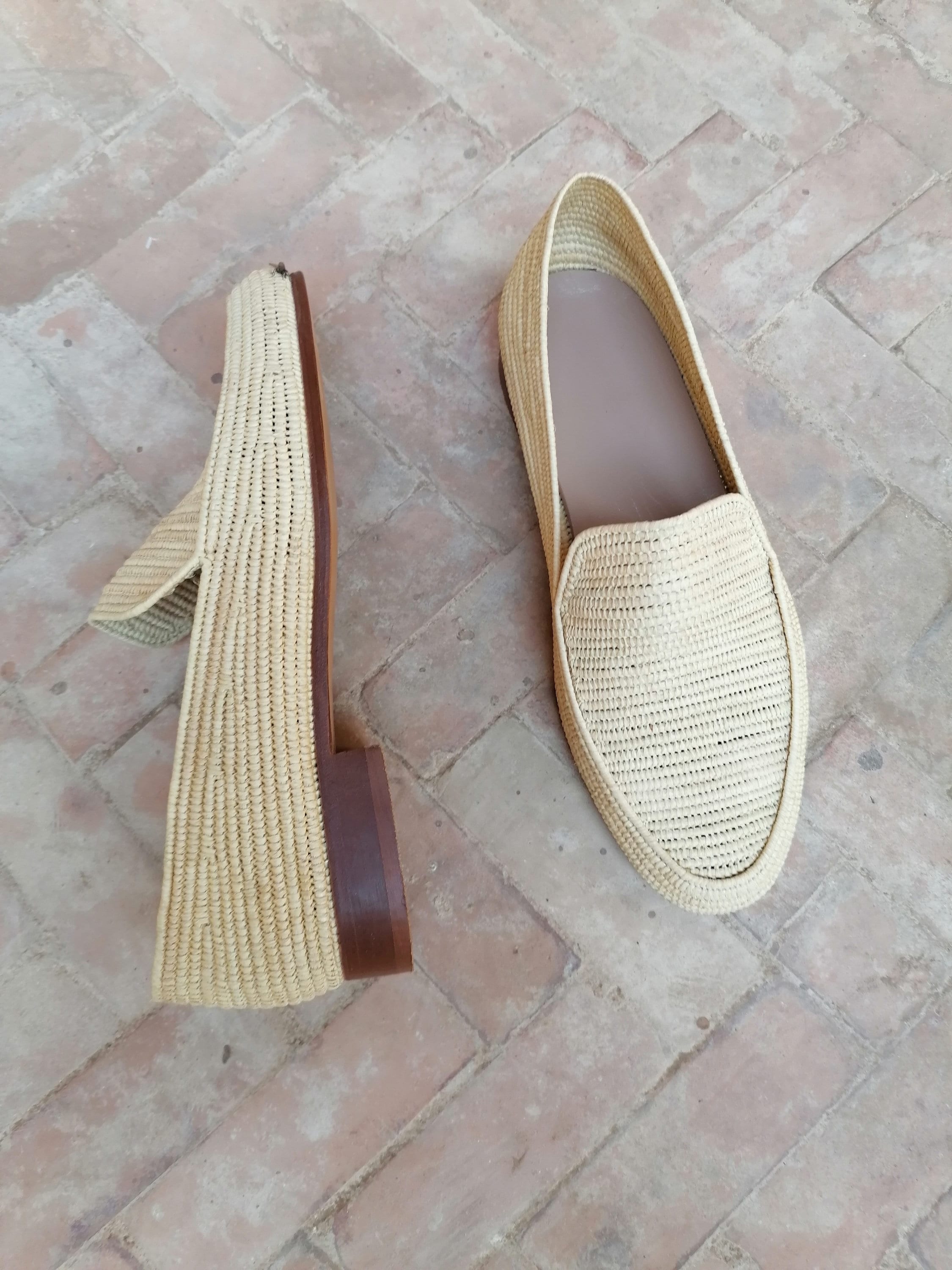 Men's raffia shoes, summer raffia moccasins, handmade raffia moccasins, gift for husband, raffia oxford shoes