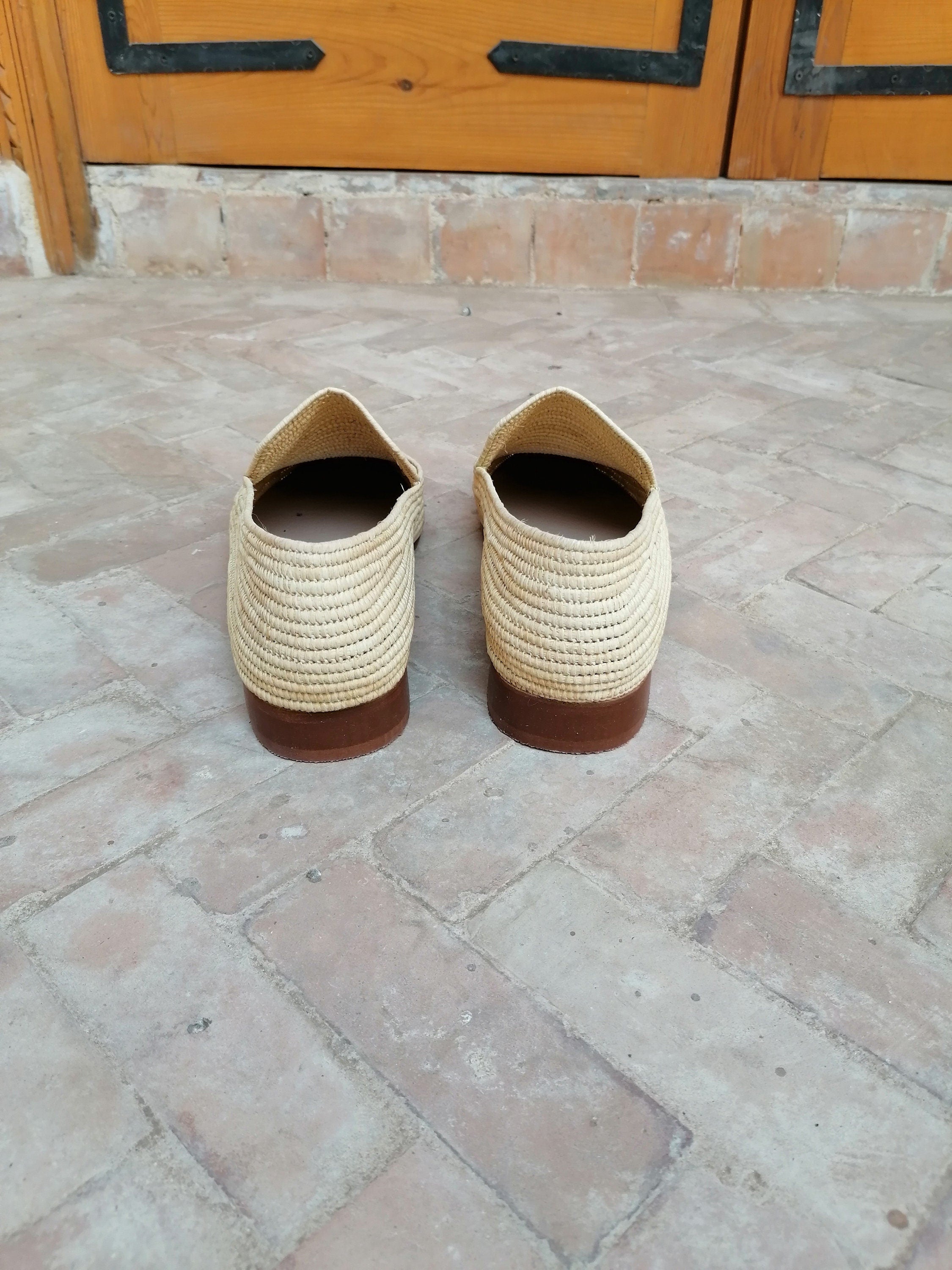 Men's raffia shoes, summer raffia moccasins, handmade raffia moccasins, gift for husband, raffia oxford shoes