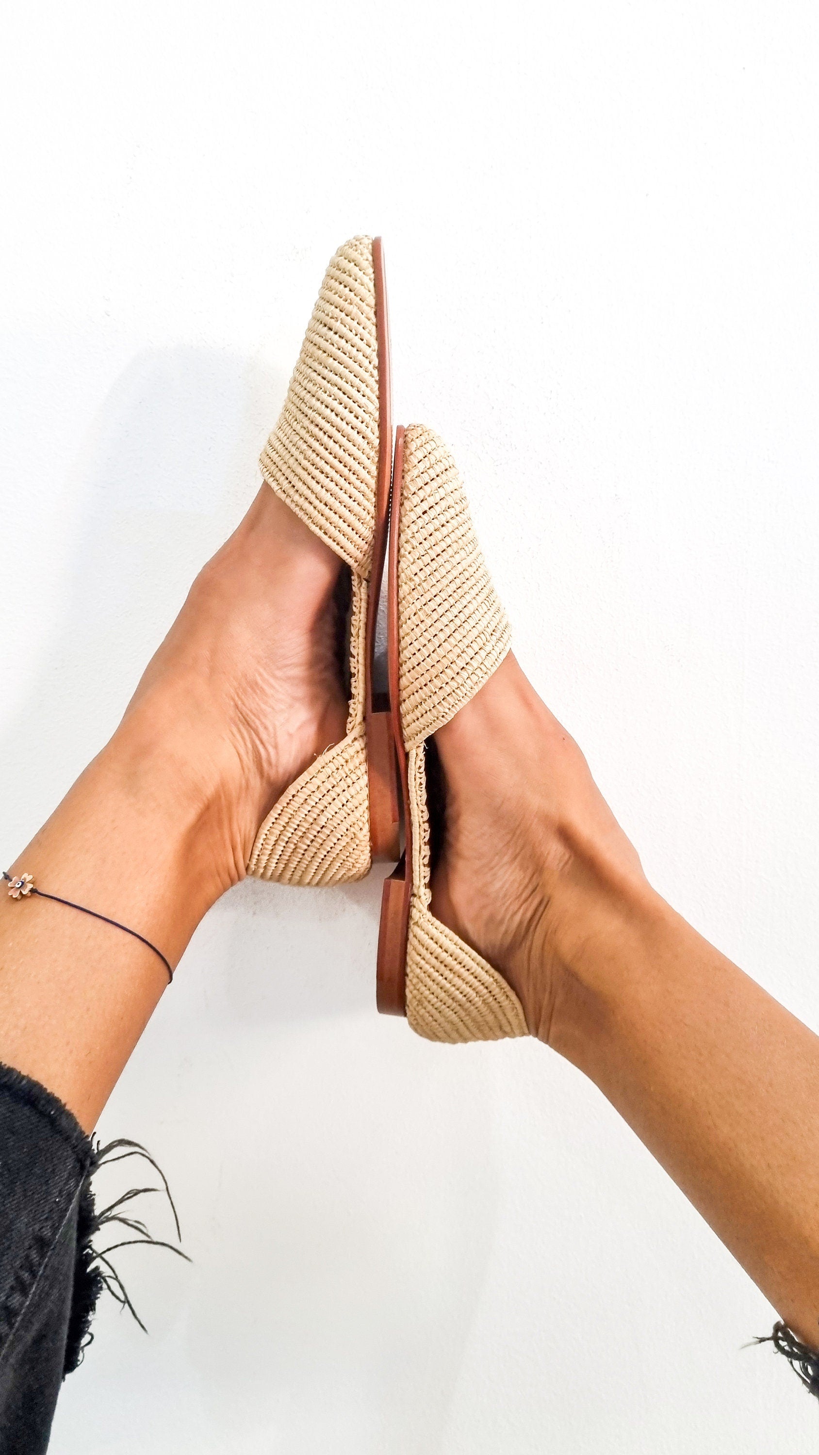 Handmade Raffia Mules: Summer Flats