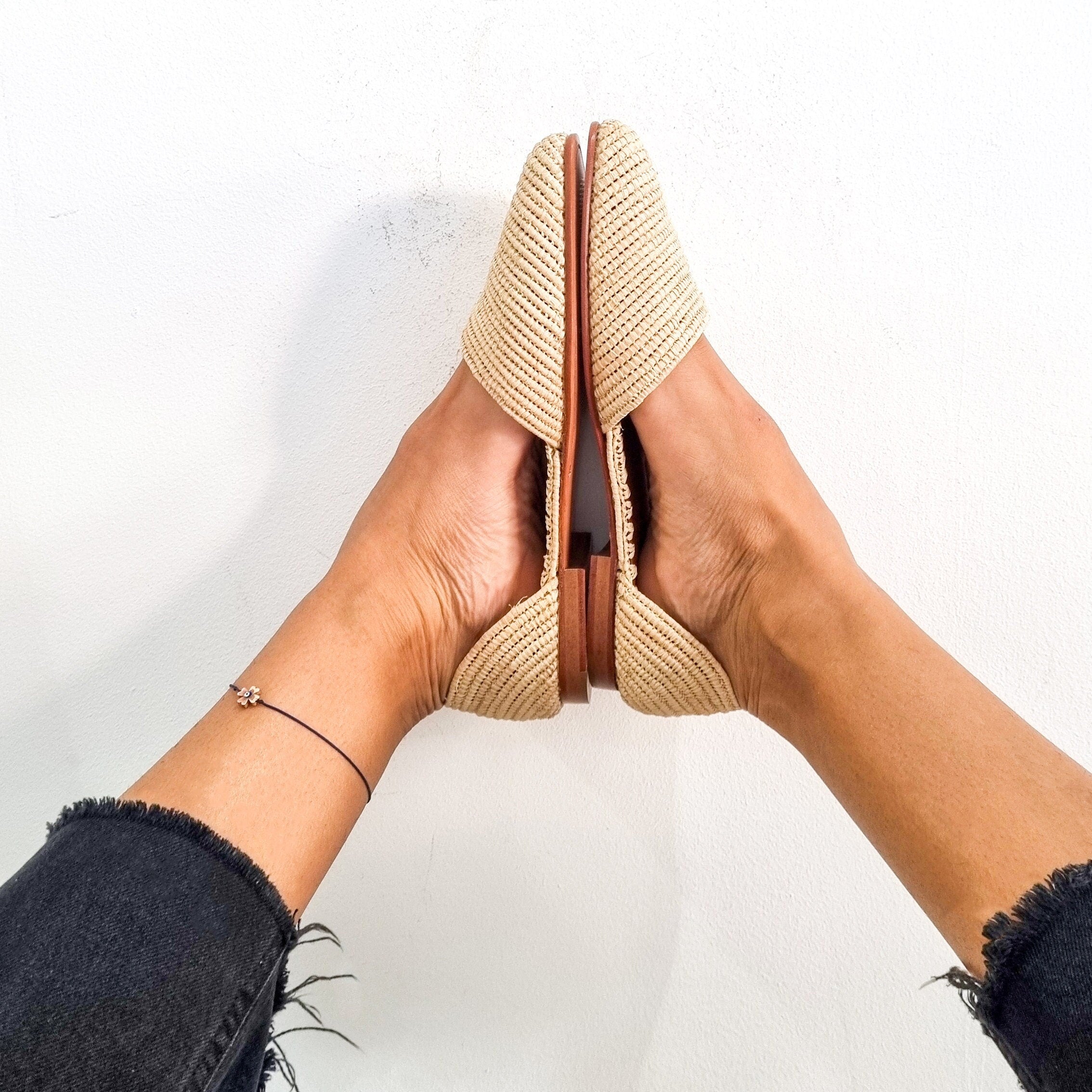 Handmade Raffia Mules: Summer Flats