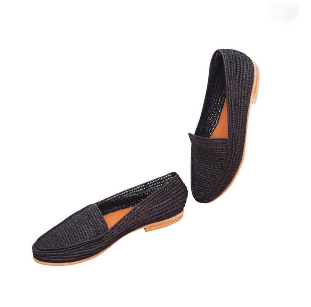 Handmade Raffia Loafer Mules: Vegan Wedding Shoes
