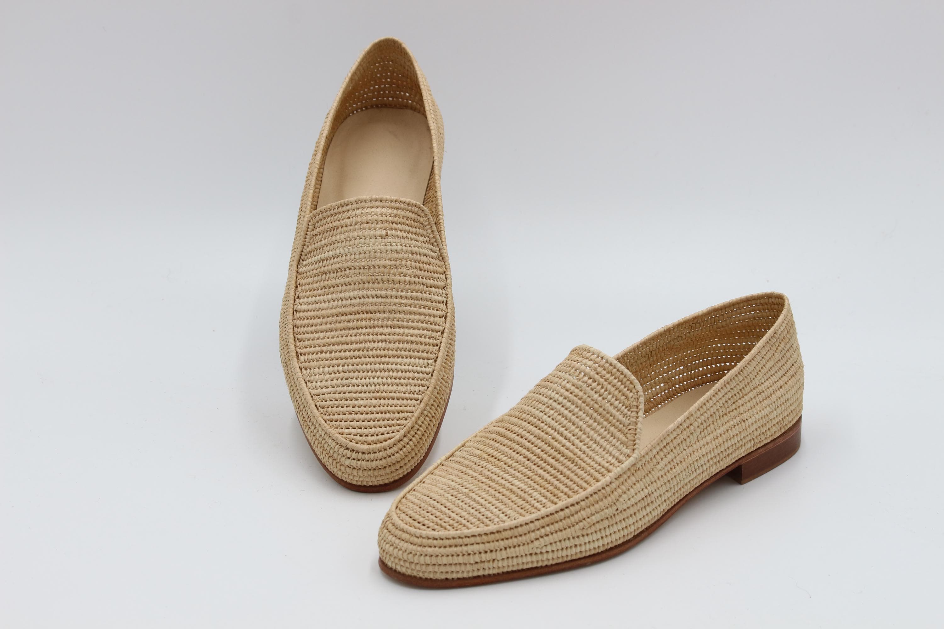 Men's Handmade Raffia Loafers, Woven Wedding Shoes, Lightweight Summer Slip-Ons