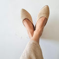 Raffia Slides, Handmade shoes, Raffia Women babouch, Flats