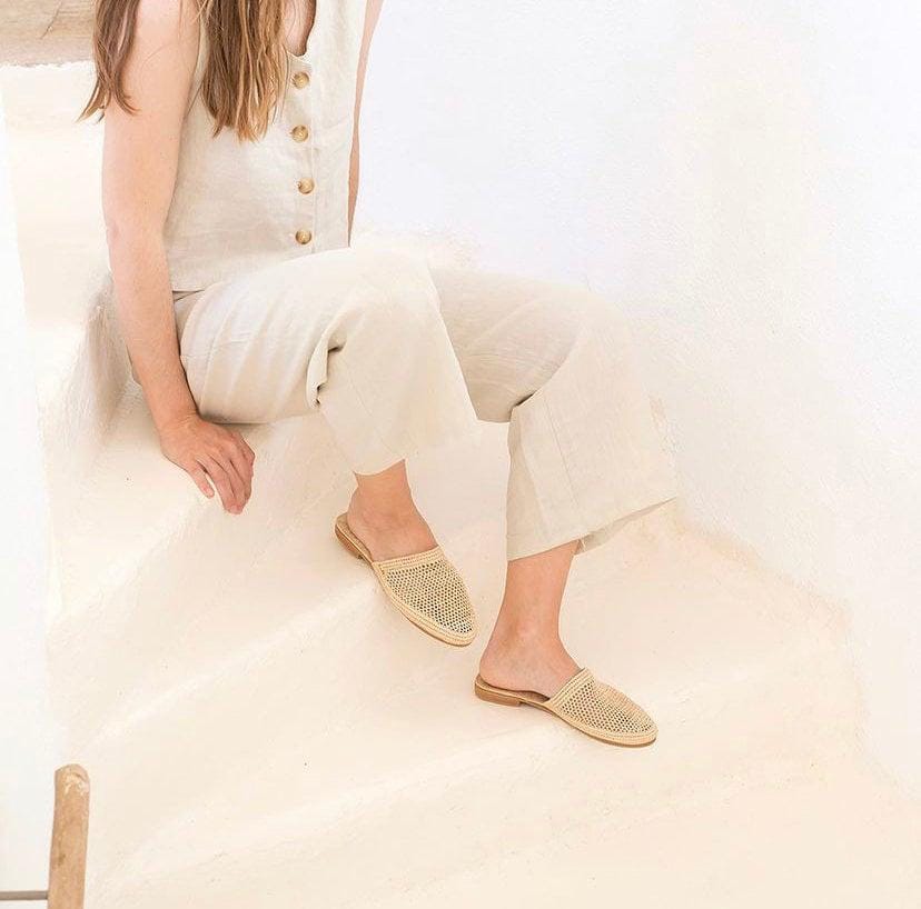 Women’s Handmade Raffia Sandals – Straw Summer Slippers