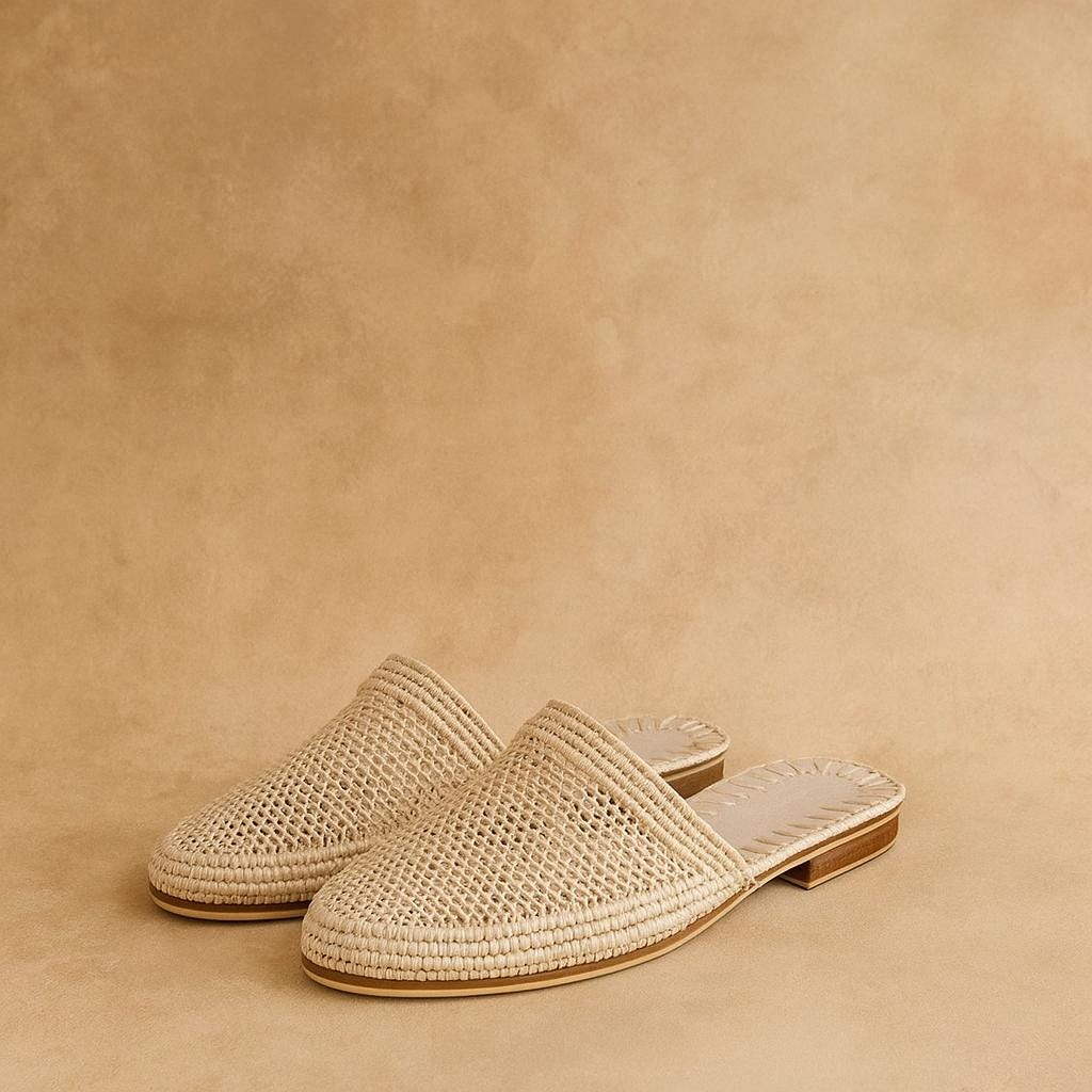 Women’s Handmade Raffia Sandals – Straw Summer Slippers