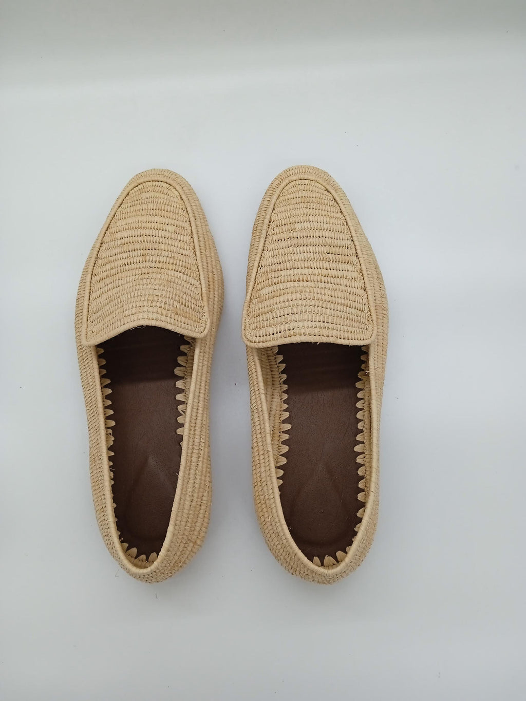 Men's Handmade Raffia Shoes, Natural Woven Slippers, Comfortable Slip-On Summer Loafers