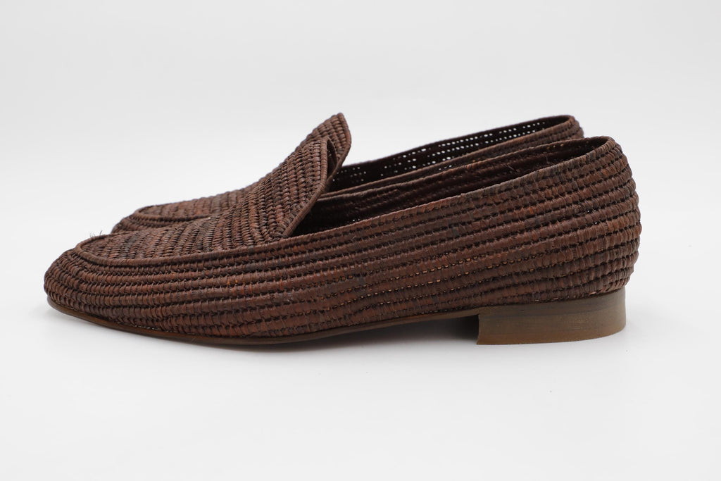 Men's Handmade Raffia Loafers, Woven Wedding Shoes, Lightweight Summer Slip-Ons