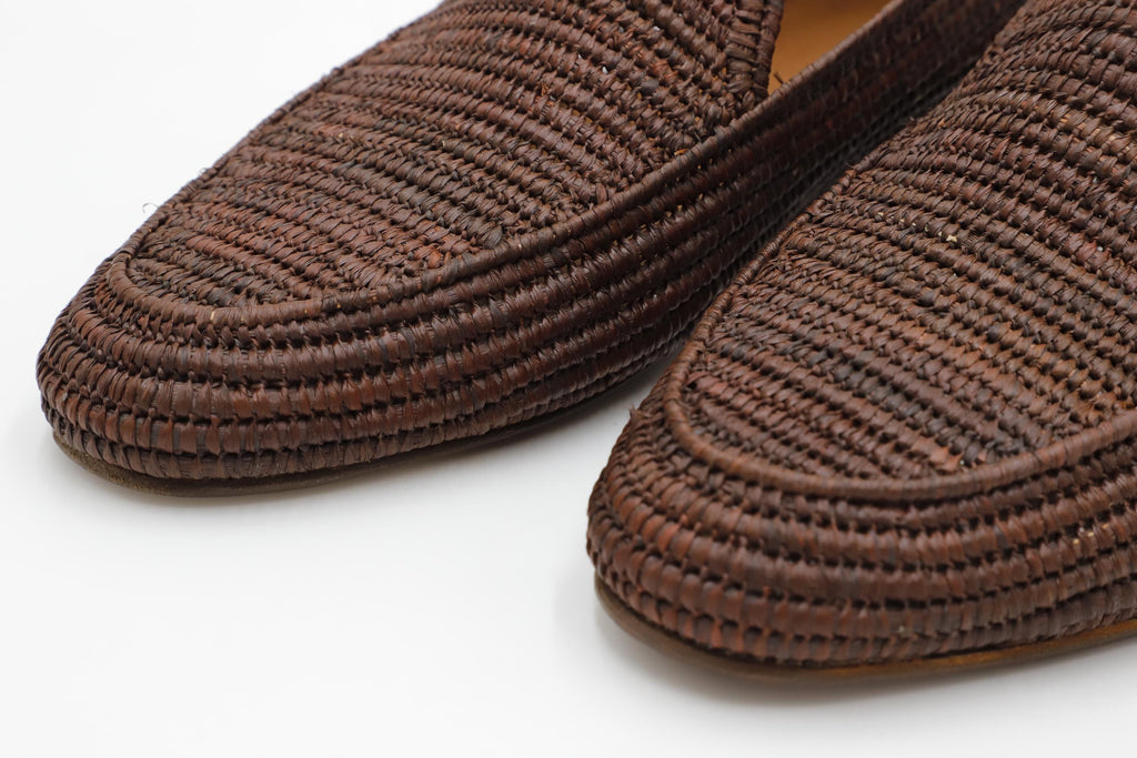 Men's Handmade Raffia Loafers, Woven Wedding Shoes, Lightweight Summer Slip-Ons