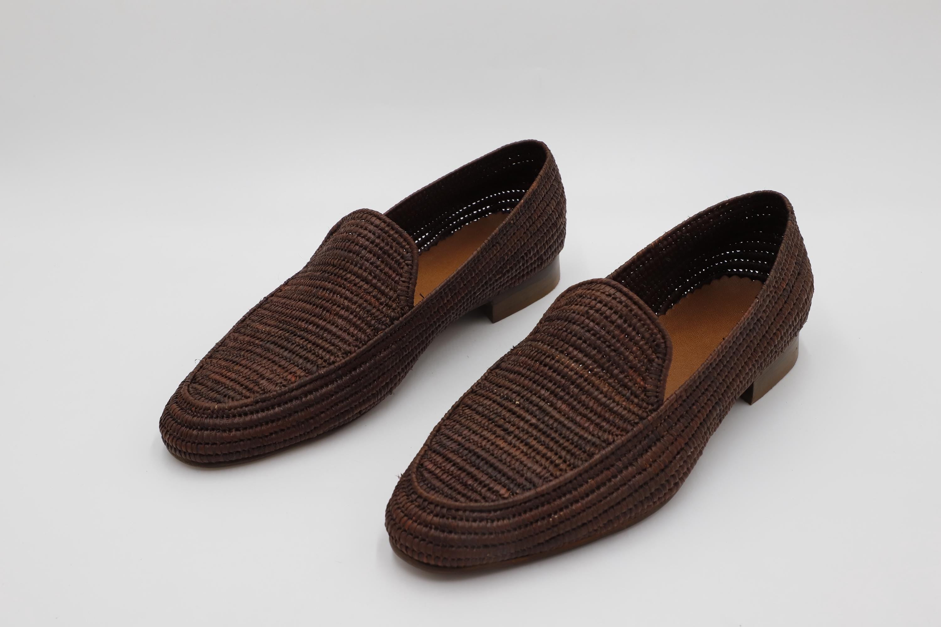 Men's Handmade Raffia Loafers, Woven Wedding Shoes, Lightweight Summer Slip-Ons
