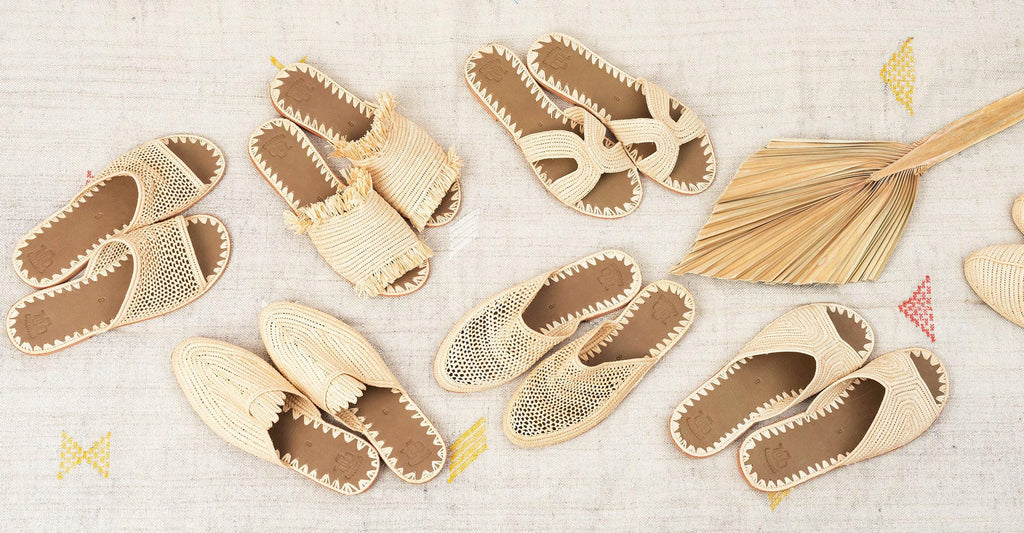 Handmade Raffia Sandals, Woven Flat Sandals, Open-Toe Ankle Strap Sandals, Natural Raffia Loafers