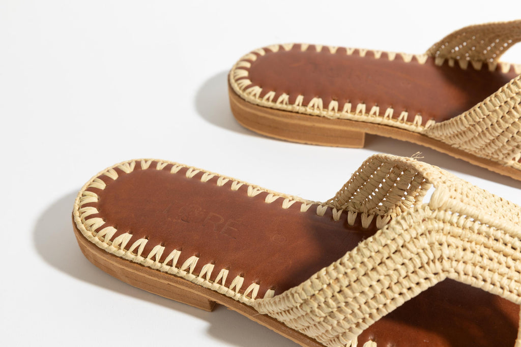 Handmade Raffia Sandals, Woven Open-Toe Summer Slippers, Boho Beach Flats, Natural Straw Shoes, Artisan Ballet Flats