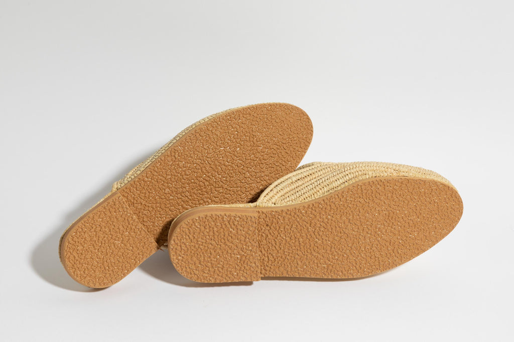 Men's Raffia Mules, Handmade Woven Slip-On Shoes, Luxury Resort Slippers, Gift for Him