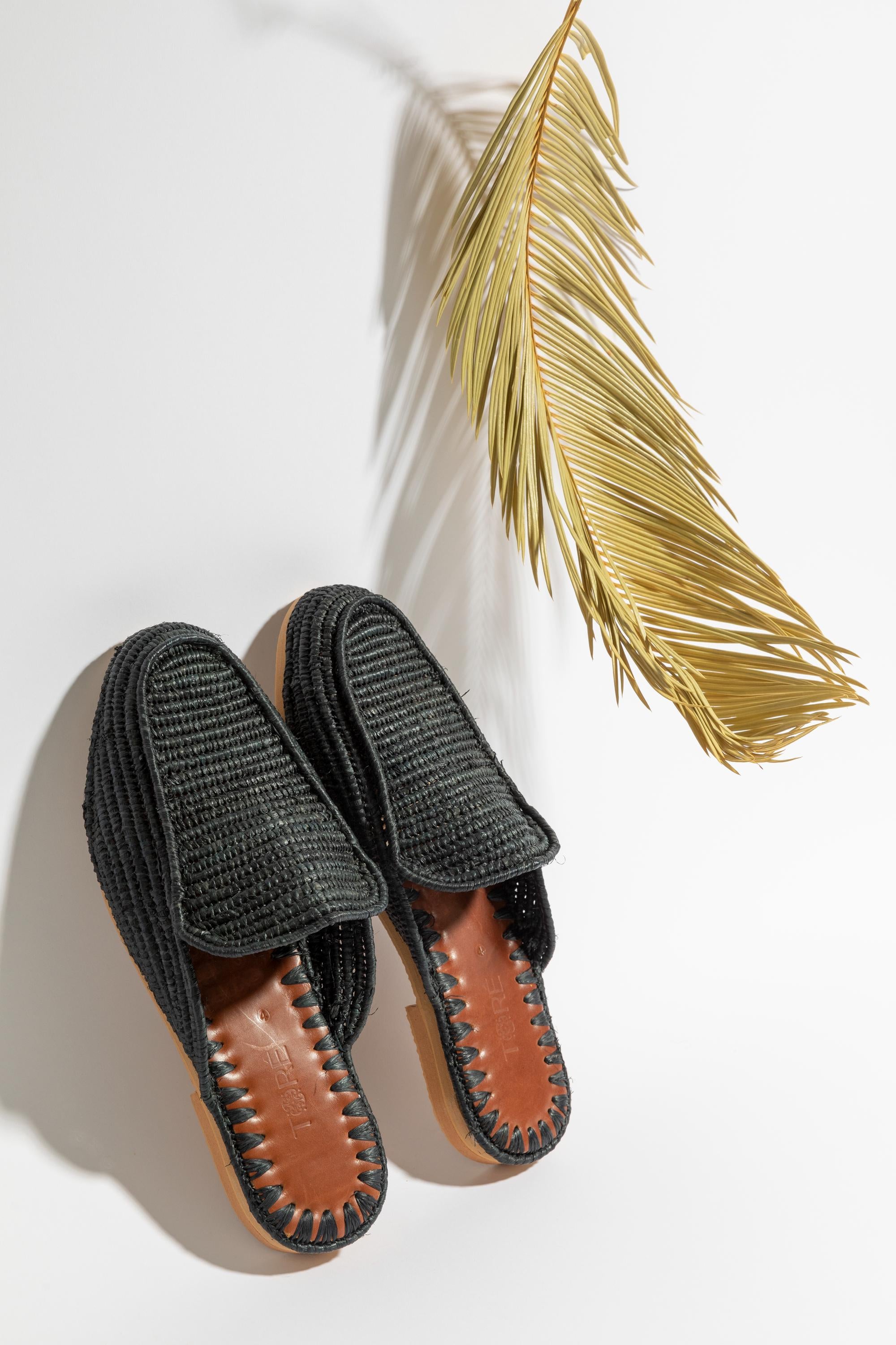 Men's Woven Raffia Sandals, Handmade Raffia Loafers, Summer Beach Slip-On Shoes, Casual Boho Mules, Breathable Clogs, Gift for Him