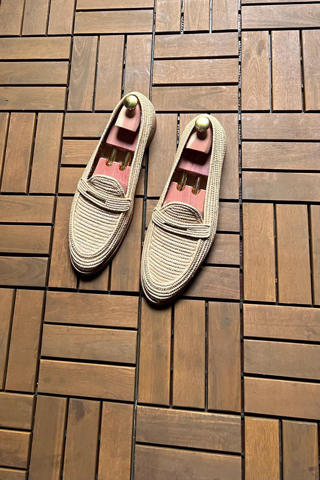 Handmade Raffia Loafers, Luxury Mens Moccasins, Woven Summer Shoes Craftsmanship