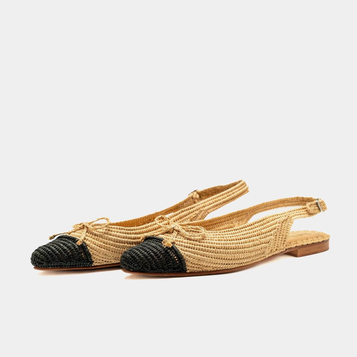 Handwoven Raffia Slingback Mules, Leather Insole, Boho Summer Slides