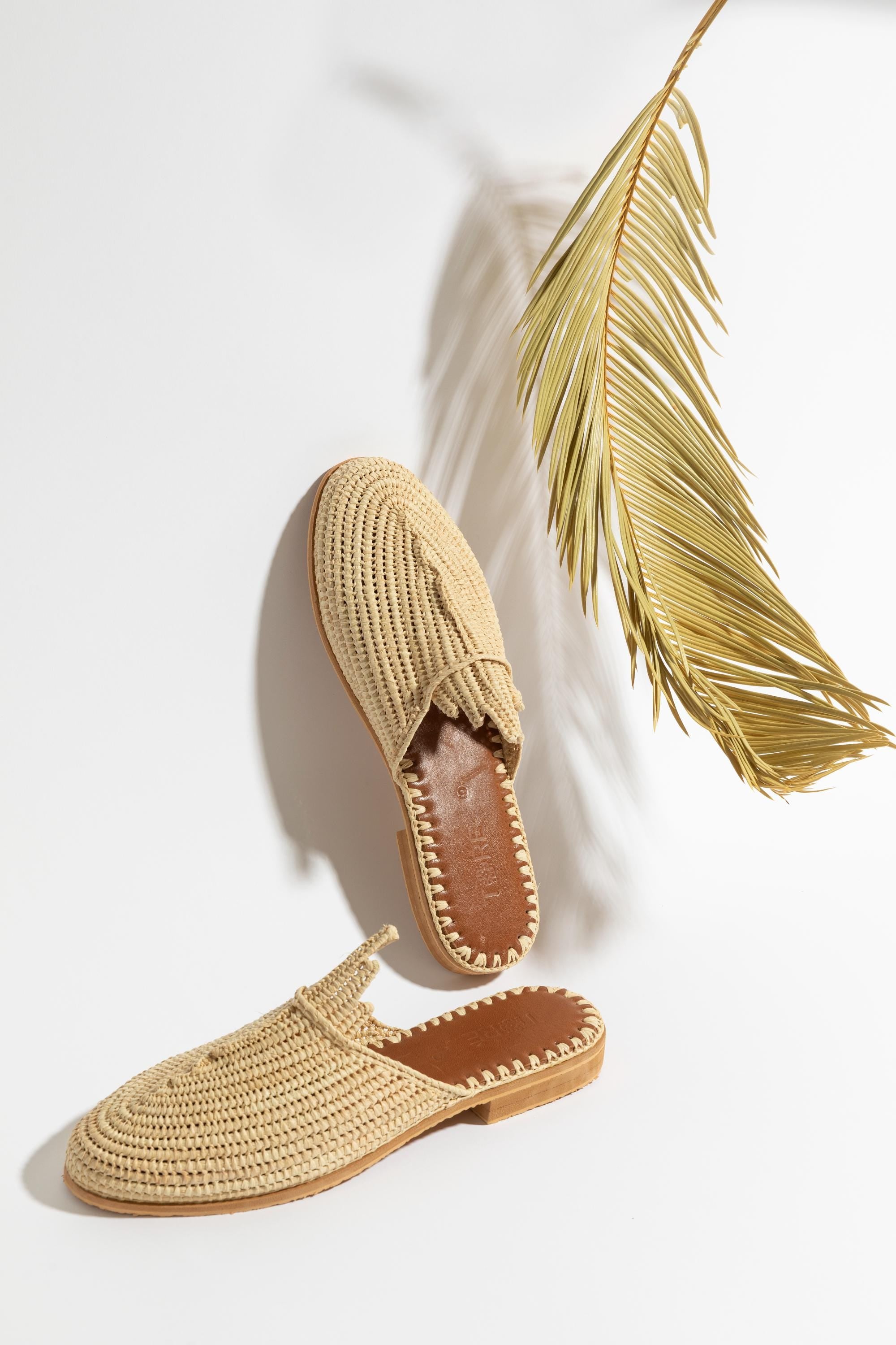 Handmade Raffia Sandals – Woven Straw Ballet Flats