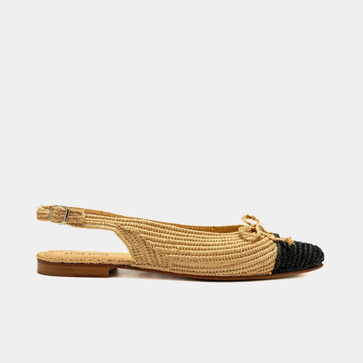 Handwoven Raffia Slingback Mules, Leather Insole, Boho Summer Slides