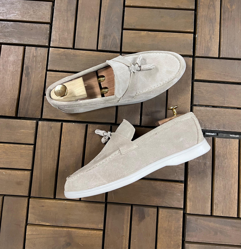 Suede Tassel Loafers – Handcrafted Leather Slip-Ons, Unisex Moccasins