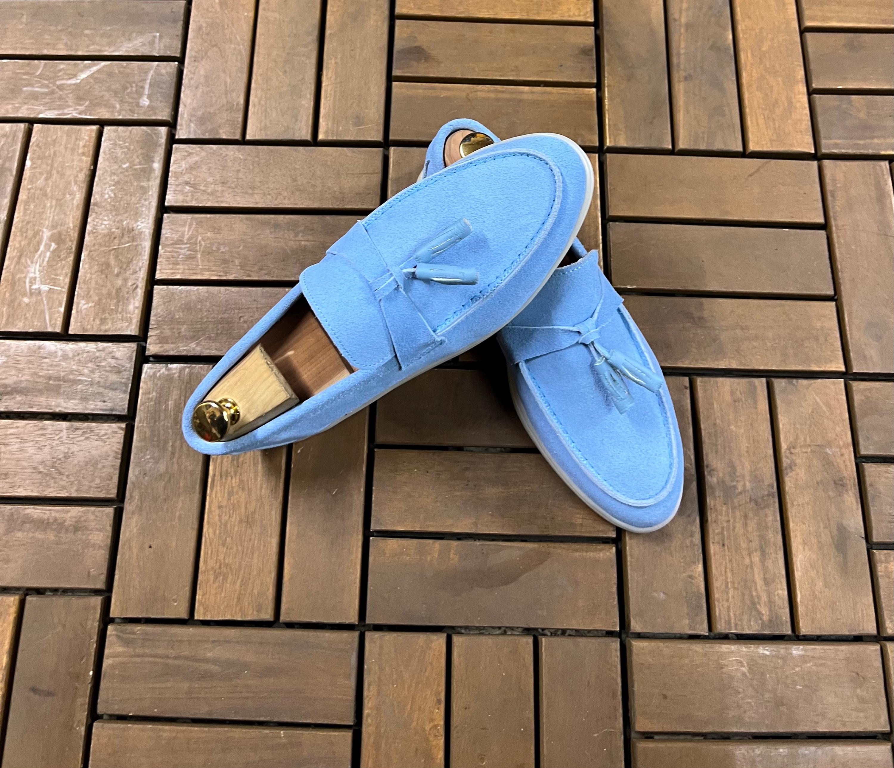 Suede Tassel Loafers – Handcrafted Leather Slip-Ons, Unisex Moccasins