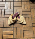 Handmade Fringed Raffia Mules - Woven Raffia Sandals Women, , Summer Bohemian Loafers