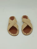 Women's Handmade Raffia Sandals, Natural Woven Slippers, Comfortable Summer Flats